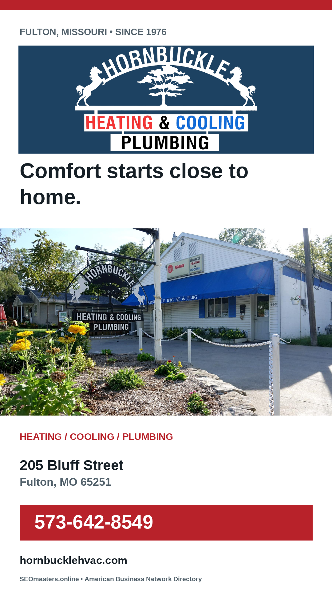 Hornbuckle Heating, Cooling & Plumbing Instagram Story advertisement