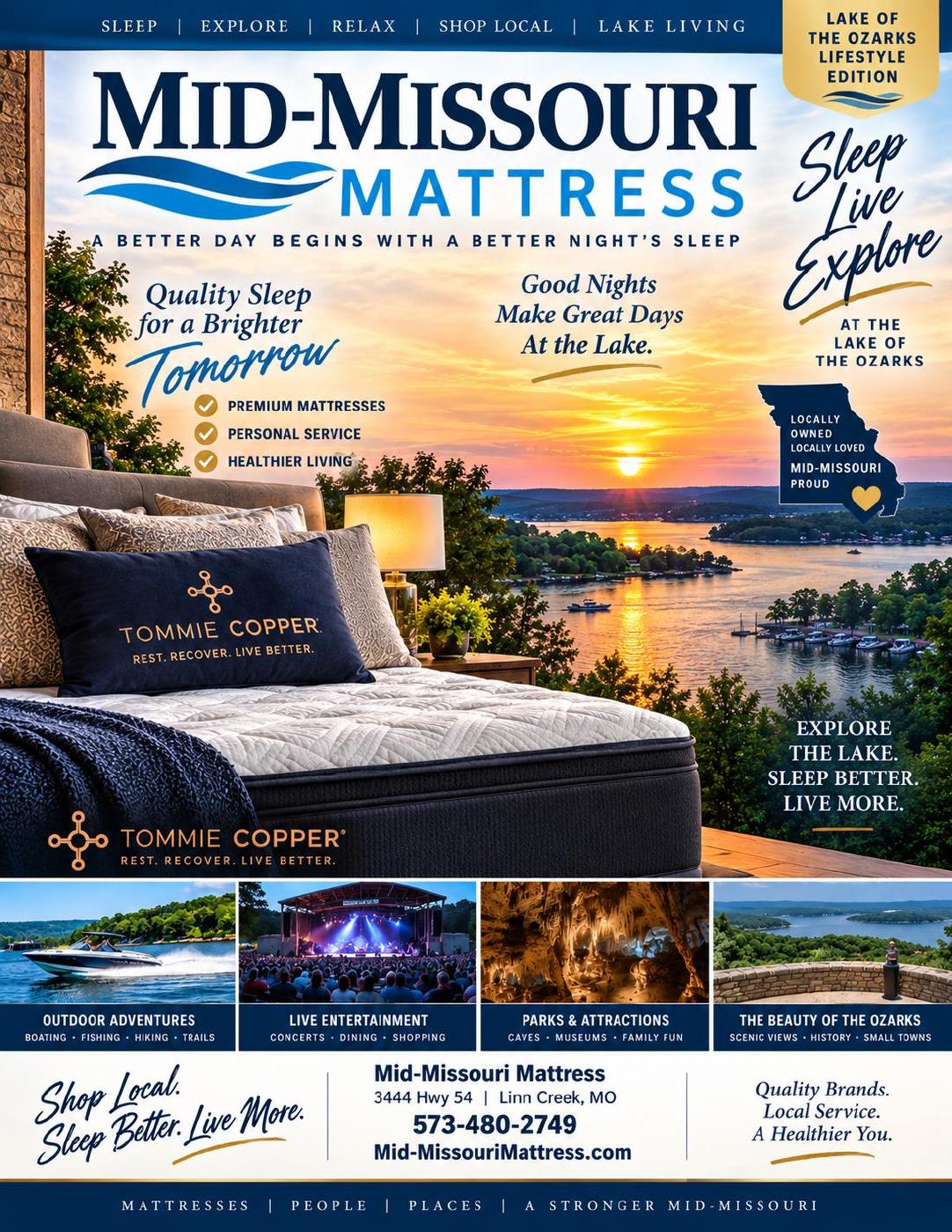 Front cover of Mid-Missouri Mattress Spotlight | Missouri Mattress Store & Local Business Feature