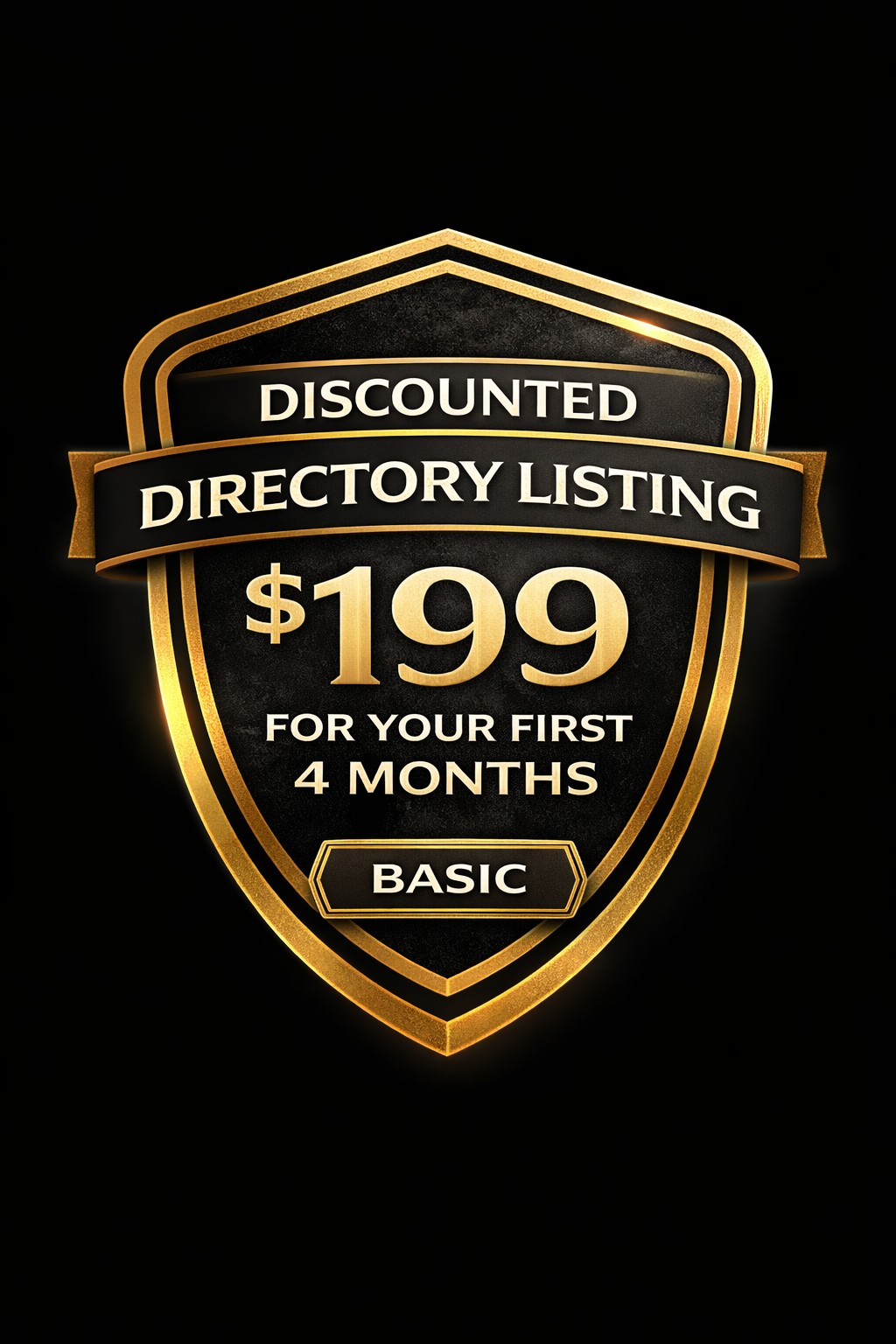 A promotional graphic displaying an Amerishop Directory advertising placement layout with business profile details and category highlights.