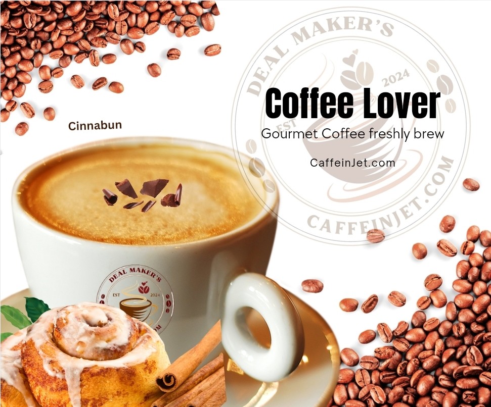 Bag of Dealmaker Holiday Blend Coffee displayed upright against a neutral kitchen background.