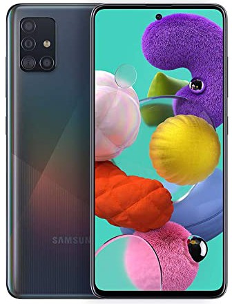 Front and back view of the Samsung A51 smartphone displayed against a plain neutral background.