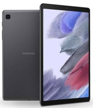 Front and back view of the Samsung Tab A7 Lite 8.7-inch tablet displayed against a clean neutral backdrop.