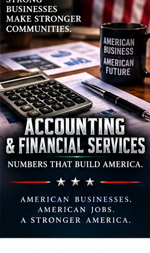 Accounting & Financial — Numbers that build America. Build America trade artwork