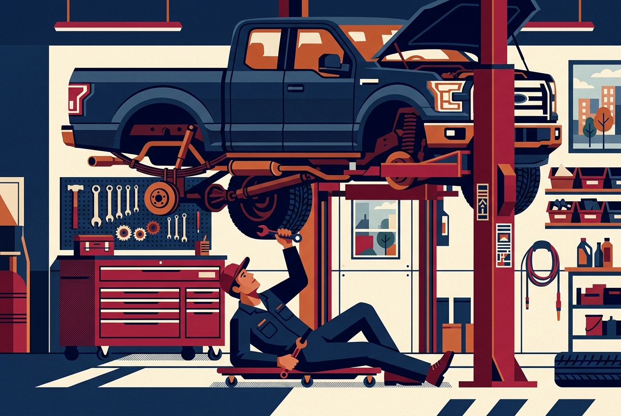 Auto Repair — Keep it running. Build America trade artwork