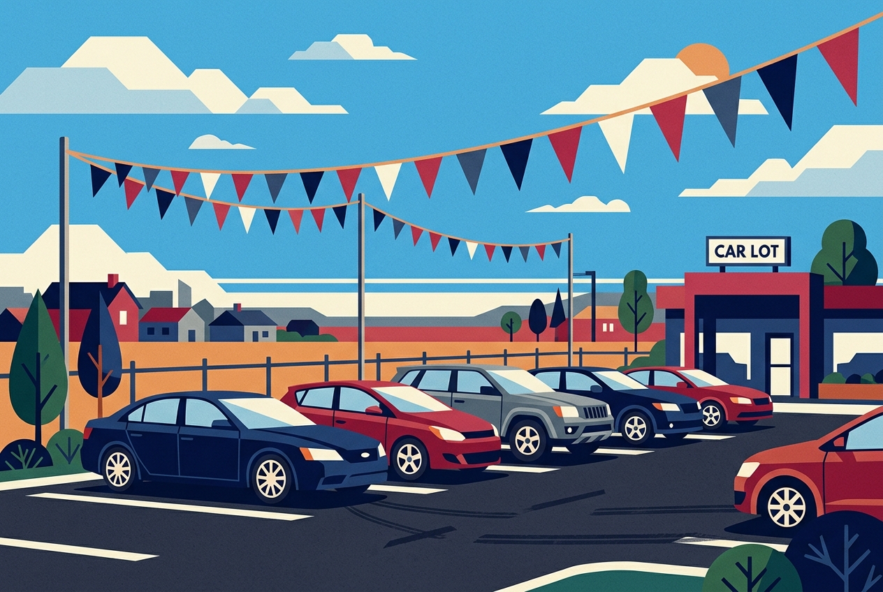 Auto Sales — Drive home today. Build America trade artwork