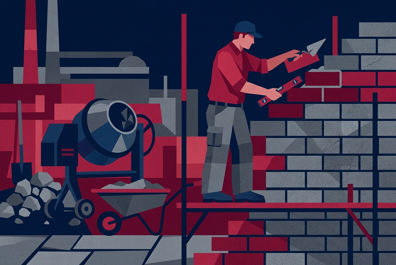 Concrete & Masonry — Set in stone. Build America trade artwork