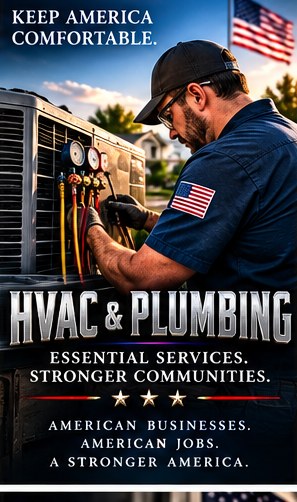 HVAC & Plumbing — Keep America comfortable. Build America trade artwork
