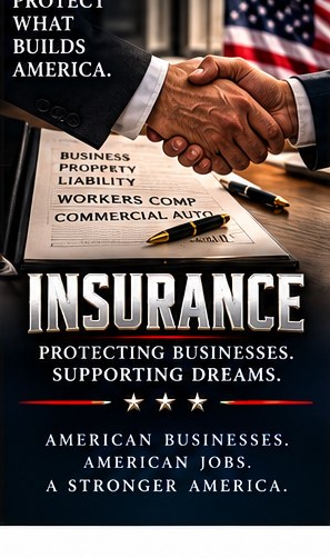 Insurance — Protect what builds America. Build America trade artwork