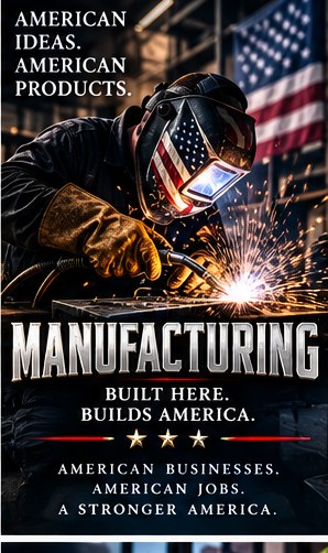 Manufacturing — American ideas. American products. Build America trade artwork