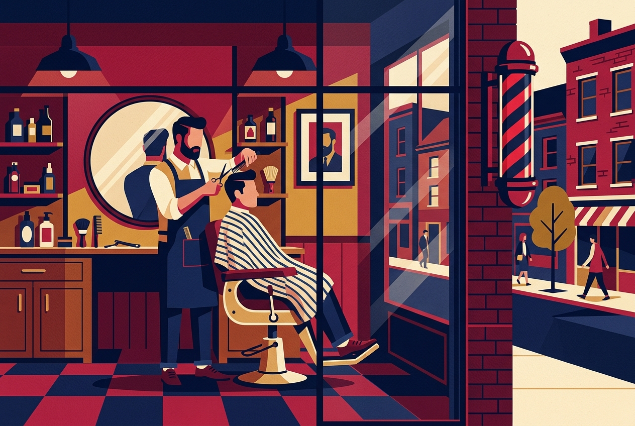 Salon & Barber — Look sharp. Build America trade artwork