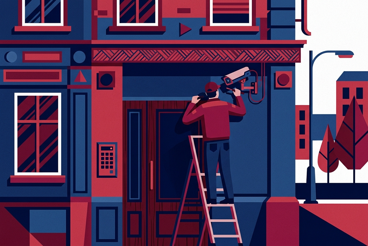 Security Systems — Watch over it. Build America trade artwork